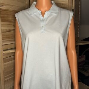 Ashworth Sleeveless Light Gray Polo Shirt